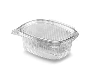 marketcaffe 50 Vaschette 1000cc per Alimenti Usa e Getta con Coperchio Ovali Trasparenti in Pet Misura Contenitori con Coperchio Unito Trasparente Chiusura ermetica MADE IN ITALY (1000 cc)