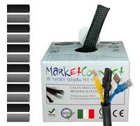 MarketConnect® Guaina Cavi Espandibile Ø 10mm, L 30mt • Raccogli e Nascondi Cavi • Ideale per Scrivania e TV • NERO • INDUSTRIALE SMALL
