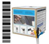 MarketConnect® Guaina Cavi Espandibile Ø 50mm, L 3mt x4 (12mt totali) • Raccogli e Nascondi Cavi • Ideale per Scrivania e TV • GRIGIO • KIT RICARICA 4 PEZZI MINIBOX