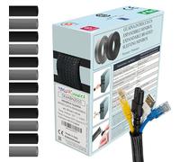 MarketConnect® Guaina Cavi Espandibile Ø 8mm, L 10mt • Raccogli e Nascondi Cavi • Ideale per Scrivania e TV • NERO • MINIBOX