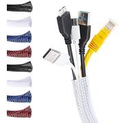 MarketConnect® Guaina Cavi SELF-CLOSING Ø 9mm, L 8mt • Raccogli e Nascondi Cavi • Ideale per Scrivania e TV • BIANCO