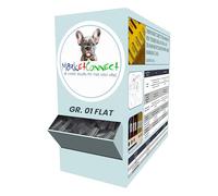 MarketConnect® Tubetti Segnacavo FLAT Sez 1/15 mm • 2000pz PVC • Ø Cavi 2÷3,7 mm • Per Targhette Card/Roll 0,5 mm • Compatibile con cod. 90120 Cembre • Trasparente • DISPENSER RIDOTTO