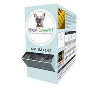 MarketConnect® Tubetti Segnacavo FLAT Sez 2/12 mm • 1800pz PVC • Ø Cavi 3,4÷4,3 mm • Per Targhette Card/Roll 0,5 mm • Compatibile con cod. 90210 Cembre • Trasparente • DISPENSER RIDOTTO