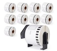 MarkField 10x DK-22205 Etichette Endlosetiketten 62mm x 30,48m Compatibile con Brother P-Touch QL-500 570 600 700 710W 720 QL-800 810W 820 820NWB 1110NWB, DK22205 Etichette autoadesive
