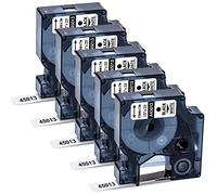 MarkField 45013 Nastri Compatibile con Dymo D1 Nastro Etichette 12mm x 7m per LabelManager 120P 160 210D 220P 360D 420P 500TS Labelpoint 250 150 LW 450 Duo, Nero su Bianco