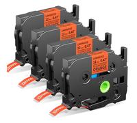 MarkField 4x TZe 12mm 0.47 Compatibile con Brother P-Touch Nastro Etichette