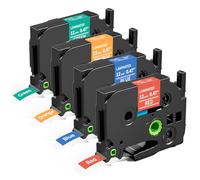 MarkField 4x TZe 12mm Compatibile con Brother P-touch Nastro per Etichette