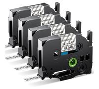 MarkField 4x TZe-131 Clear Nastro per Etichette Compatibile con Brother P-touch TZ Nastro, Trasparente Tapes Cassetta per P touch PT-H110 H107 H100LB H105 1000 1010 1830, 12mm x 8m