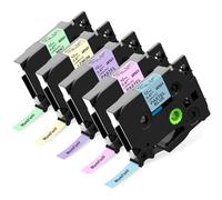 MarkField 5x Compatibile con Brother P-touch TZe 12mm Nastro per Etichette