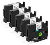 MarkField 5x Etichette Compatibile con Brother P-Touch 12mm TZe-231 Nastro | TZ Tze231 12mm x 8m 0.47 Nastro Nero su Bianco Label per Brother PT-D210 D410 H100R H100lb H105 H101C 900 1010 1830 P700 Cube