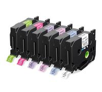 MarkField 6x Compatibile con Brother P-Touch TZe 12mm Nastro per Etichette