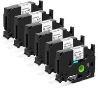 MarkField 6x TZe-231 12mm Nastro per Etichette Compatibile per Brother P-touch TZe-231 TZ Tapes 0.47 12mm x 8m Cassetta per PT-H200 H105 H107 H101C H100R 1005 1250 D200 E110 Cube, Nero su Bianco