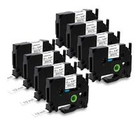 MarkField 8x TZe-231 12mm Nastro per etichette Compatibile per Brother P-touch TZe231 TZ Cassetta 12 mm x 8 m per PT-D200 D400 E110 1000 1010 1080 H101C H105 H107 H108 Cube, Nero su Bianco