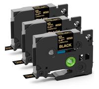 MarkField Compatibile con Brother P-Touch TZe-334 12mm Oro Nastro Etichette