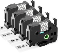 MarkField Nastro trasparente da 18 mm, compatibile con nastri Brother P-Touch da 0,7", trasparente, TZ TZe-141 per PT-P710BT Cube P700 P910BT D400 D410 D450 D600, nero su trasparente, confezione da 4