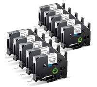 MarkField TZe-221 Nastro 9 mm Compatibile con Brother P Touch Nero su bianco TZ TZe221 Nastro 0,35” 9mm Tape Cassetta, per PT-H100LB H105 H107 H110 PT-D210 D410, PT-P310BT P710BT Cube, 10 Pack