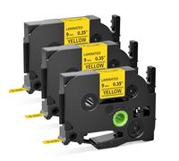MarkField TZe-621 Giallo 9mm Nastro per Etichette Compatibile con Brother P-touch TZe621 TZ Tape Cassetta per P touch PT-H110 H107 H105 H100LB H100R D210 D410 1000 1010 1830, Nero su giallo