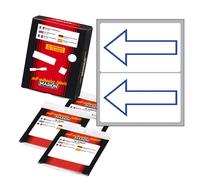 MARKIN - 10059 - Etichette adesive - in carta - permanenti - 115 x 70 mm - 2 et-fg - 10 fogli - simbolo freccia blu (alto) - bianco - Markin - 38020 - Conf. da 1 Pz. - 10059