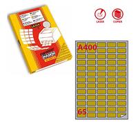 etichette adesive a/400 - in carta - angoli arrotondati - laser - permanenti - 38,1 x 21,2 mm - 65 et/fg - 100 fogli - o