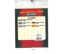 etichette adesive tonde - in carta - permanenti - diametro 10 mm - 120 et/fg - 10 fogli - bianco - markin