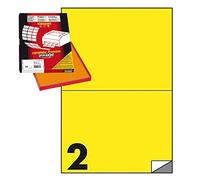 etichette adesive c/509 - in carta - permanenti - 210 x 148,5 mm - 2 et/fg - 100 fogli - giallo - markin