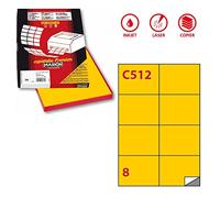MARKIN etichetta adesiva c / 512 giallo 100fg in a4 (8 etichette da 105x74mm)