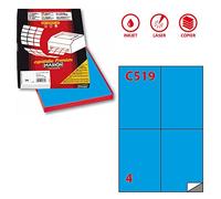 MARKIN etichetta adesiva c / 519 blu 100fg in a4 (4 etichette da 105x148mm)