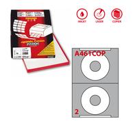 MARKIN - X210A461COP - Etichette adesive A-461 - in carta - permanenti - diametro CD 114,5 mm - foro 41 mm - 2 et-fg - 100 fogli - bianco coprente - Markin - 48897 - Conf. da 1 Pz. - X210A461COP