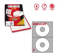 MARKIN - X210A462COP - Etichette adesive A-462 - in carta - permanenti - diametro CD 117,5 mm - foro 41 mm - 2 et-fg - 100 fogli - bianco coprente - Markin - 49688 - Conf. da 1 Pz. - X210A462COP