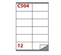 MARKIN - X210C504 - Etichette adesive C-504 - in carta - permanenti - 105 x 48 mm - 12 et-fg - 100 fogli - bianco - Markin - 31136 - Conf. da 1 Pz. - X210C504