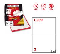 MARKIN - X210C509SP - Etichette adesive C-509 - in carta - extra permanenti - 210 x 148,4 mm - 2 et-fg - 100 fogli - bianco - Markin - 49691 - Conf. da 1 Pz. - X210C509SP
