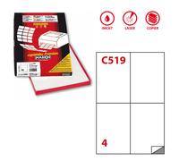 MARKIN - X210C519SP - Etichette adesive C-519 - in carta -extra permanenti - 105 x 148,5 mm - 4 et-fg - 100 fogli - bianco - Markin - 49690 - Conf. da 1 Pz. - X210C519SP