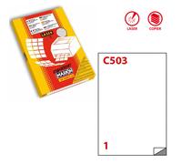 MARKIN - X220LTMC503. - Etichette adesive C-503 - in poliestere - permanenti - 210 x 297 mm - 1 et-fg - 50 fogli - trasparente opaco - x laser - Markin - 53350 - Conf. da 1 Pz. - X220LTMC503.