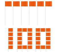 Marking Flag - 38cm Garden Flag | 100PCS PVC Marking Flags with Steel Wire Stakes High Visibility Survey Utility Warning Markers for Construction Landscaping Training
