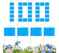 Marking Flags For Lawn, High Visibility Banners For Landscapers, 100 Pezzi Fluorescente Orange Marking Flags, Gardeners Outdoor Ground Event Field Survey Irrigation Construction