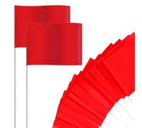 Marking Flags For Lawn, High Visibility Banners For Landscapers, 100 Pieces Fluorescent Orange Marking Flags, Gardeners Outdoor Ground Event Field Survey Irrigation Construction
