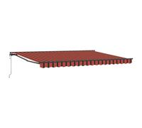 Markisenrahmen Orange Schwarz 450x300 cm | Manuale Con Crank, Telecomando Elettrico, Tessuto Poliestere Con Rivestimento PU, Mezza Cassetta Con Rullo In Alluminio