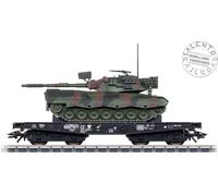 Marklin 48879 - AC H0 1:87 - carro pianale tipo Rlmmps DB con carico militare Le