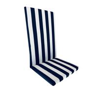 Markotex Cuscino copri sedia e sdraio UNIVERSALE SFODERABILE morbido a righe pieghevole tessuto cotone per piscina mare giardino mod.CAPRI (Blu)