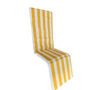 Markotex Cuscino sdraio LETTINO UNIVERSALE SFODERABILE pieghevole poggia piedi piscina mare giardino tessuto cotone mod.CAPRI FASCIATO (Giallo)