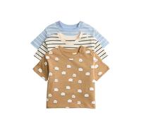 Marks & Spencer Bambino Animal & Stripe Puro Cotone Top 3-Pack - Unisex per Bambini e Ragazze