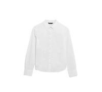 Marks & Spencer Camicia Aderente in Cotton Rich con Colletto (Bianco|48) da Donna Bianco 48