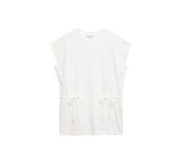 Marks & Spencer T-Shirt Oversize con Cintura in Vita in Puro Cotone da Donna Bianco