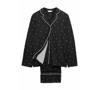 Marks & Spencer Pigiama Stampato Soft Touch con Colletto Rever da Donna Nero