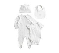 Marks & Spencer Set starter da 4 pezzi in misto cotone con slogan “Born in 2026” bambini unisex Bianco