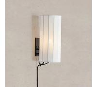 Markslöjd Applique Hikari, altezza 31 cm, bianco/nero, tessuto/metallo Markslöjd