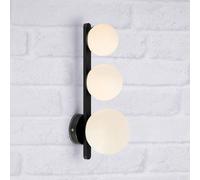 Markslöjd Applique per il bagno Puro nero a 3 luci in vetro Markslöjd