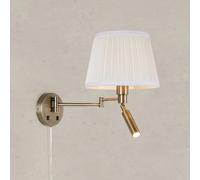 Markslöjd Applique Pivot, bianco naturale/color ottone, 43 cm, a 2 luci. Markslöjd