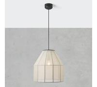 Markslöjd Lampada a sospensione Aiko, beige/nero, Ø 37 cm, tessuto/metallo Markslöjd