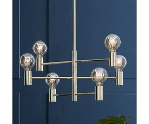 Markslöjd Lampada a sospensione Capital, ottone, 6 luci Markslöjd